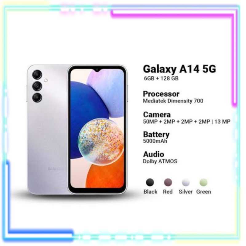 Promo SAMSUNG GALAXY A14 5G 6/128 NEW GARANSI RESMI Diskon 5% di Seller ...