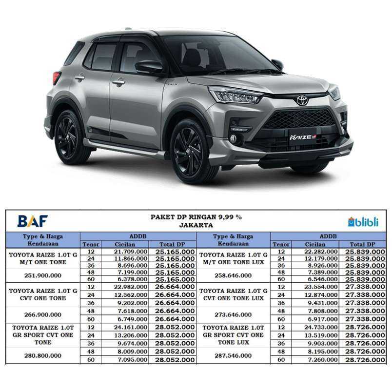 Jual Toyota Raize 1.0T G One Tone LUX Mobil [Paket DP Ringan 9,99] di