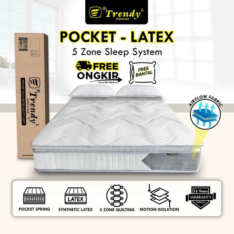 Promo Trendy Pocket Spring Latex 30 cm Kasur Spring Bed / Matras