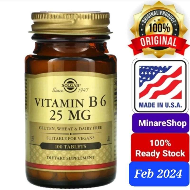 Jual Solgar Usa Vitamin B6, 25 Mg, 100 Tablets Heart Health B Complex