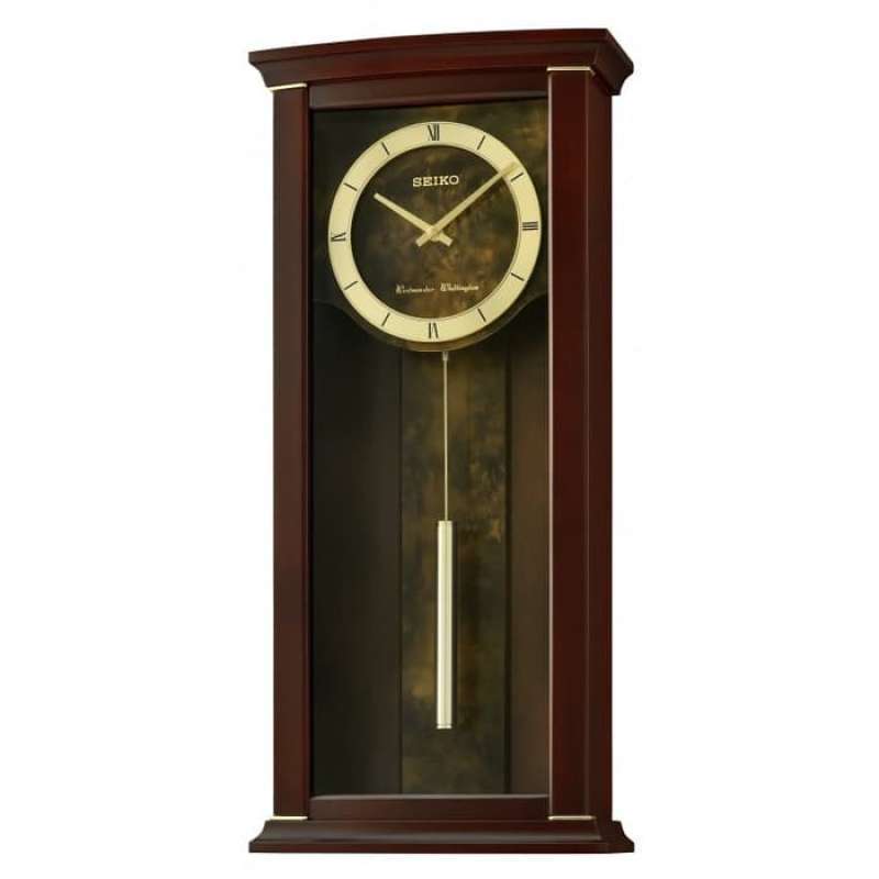 Promo Seiko Wall Clock QXH067B Dual Chime Pendulum Jam DInding Seiko QXH067 Diskon 33 di Seller