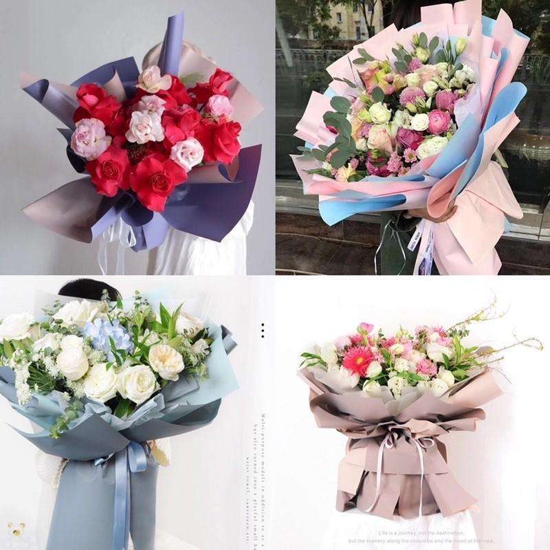 Jual 5 Lembar Kertas Bunga Buket Paper Wrap Cellophane Pastel Dual Tone ...