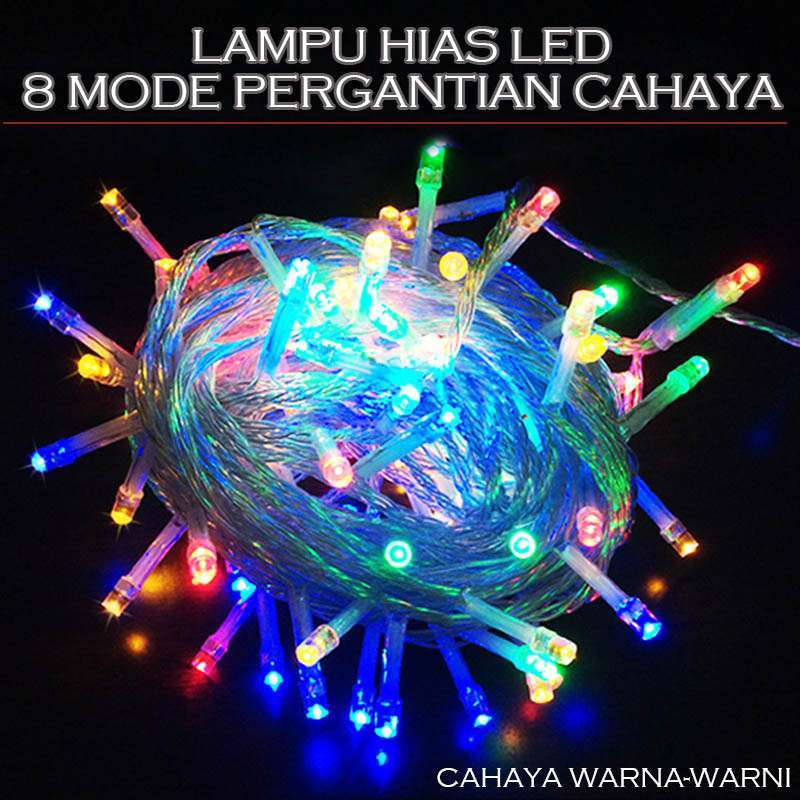 Jual LAMPU HIAS LAMPU NATAL LAMPU DEKORASI LED 100LP + KONTRA JIAMEI di