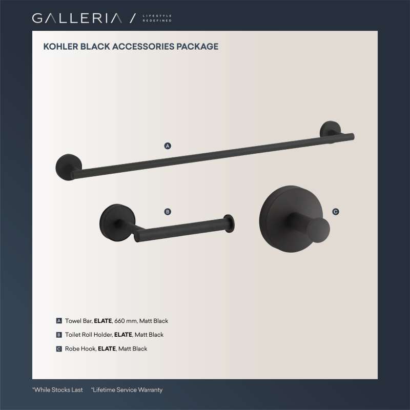 Jual Kohler Black Accessories Package / Kohler Aksesoris Kamar Mandi Di