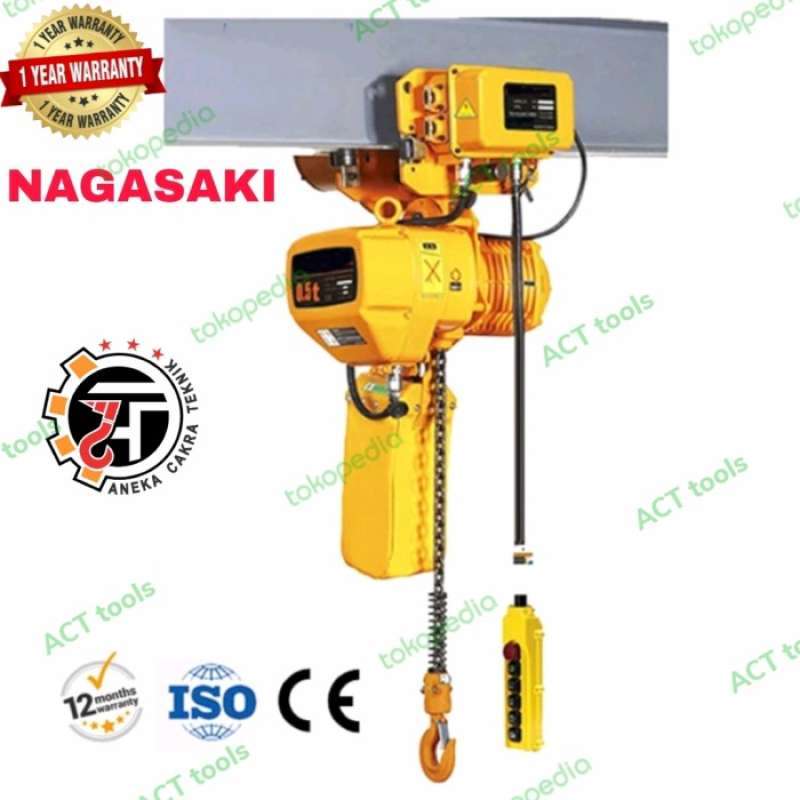 Promo electric chain hoist with trolley 2 ton 6 meter 1 jalur 380V Nagasaki. Diskon 23 di
