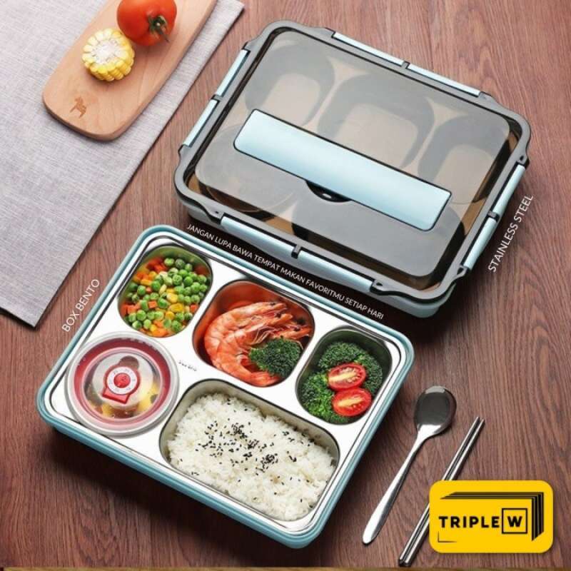 Jual Triple W 1200ml Lunch Box Bento Kotak Bekal Makan Siang Stainless
