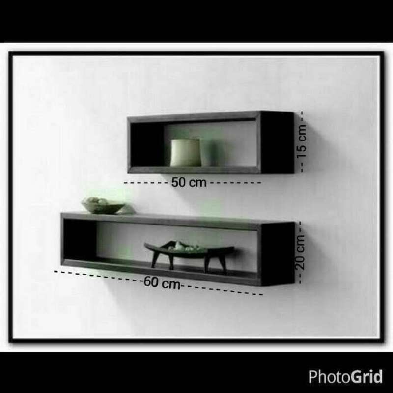 Promo rak melayang model frame / rak pajangan / rak buku / floating ...