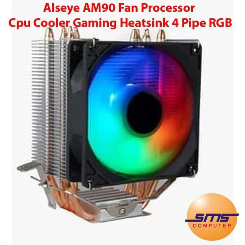 Jual Alseye AM90 Fan Processor / Cpu Cooler Gaming Heatsink 4 Pipe RGB ...