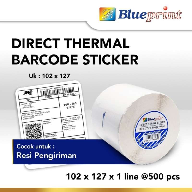 Label 102 Jual Stiker Thermal Blueprint Label 102 X 127 Mm - Label Resi Dengan ...