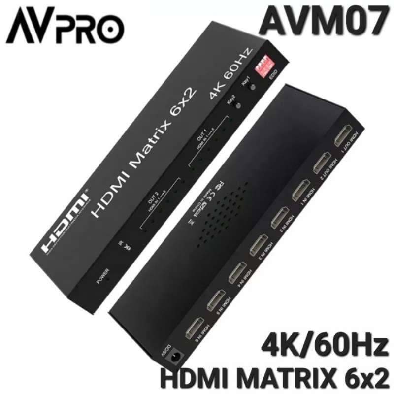 Jual Avpro Avm07 4K/60Hz Matrix Hdmi 2.0 Switcher 6X2 With Audio ...