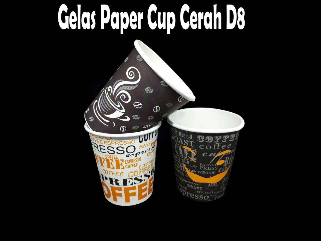 Jual GELAS PAPER CUP COKLAT D8 @50PCS SEKALI PAKAI - GELAS KERTAS PANAS ...