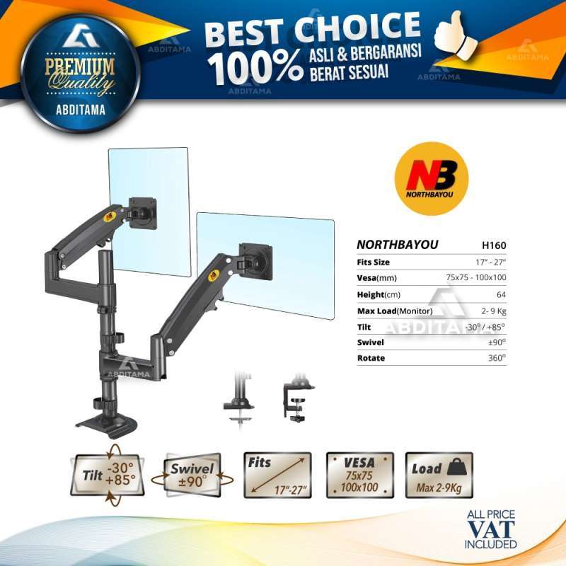 Promo Bracket TV Monitor LED LCD Gas Spring NB H160 2 9 Kg Dual