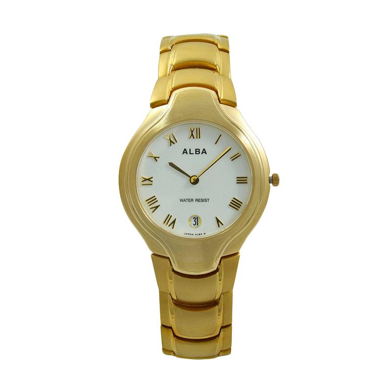 Jual ALBA AVKA72 Stainless Steel Jam Tangan Pria - Gold 