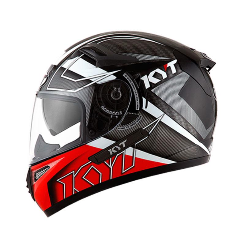Jual KYT K2 Rider Spotlight Fluo Helm Full Face Black Red M di