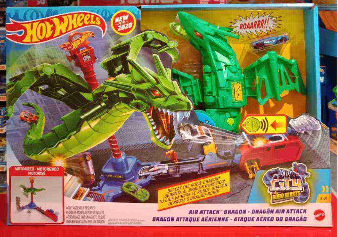 Jual Sale Mainan Hot Wheels City Robo Beasts Air Attack Dragon Mattel