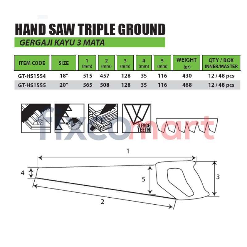 Promo Tekiro Gergaji Kayu 2 Mata 18 Inch - Tekiro Gergaji Potong - TPR