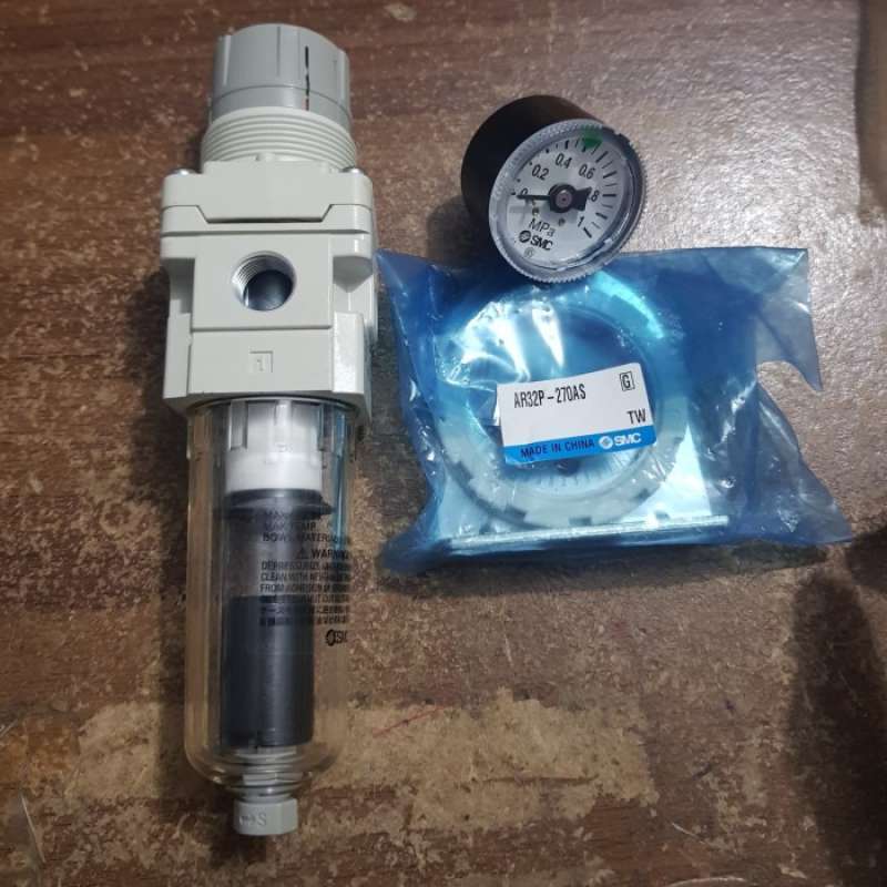 Jual AIR FILTER REGULATOR AUTO DRAIN SMC AW2002BCG 1/4 GAUGE+BRACKET