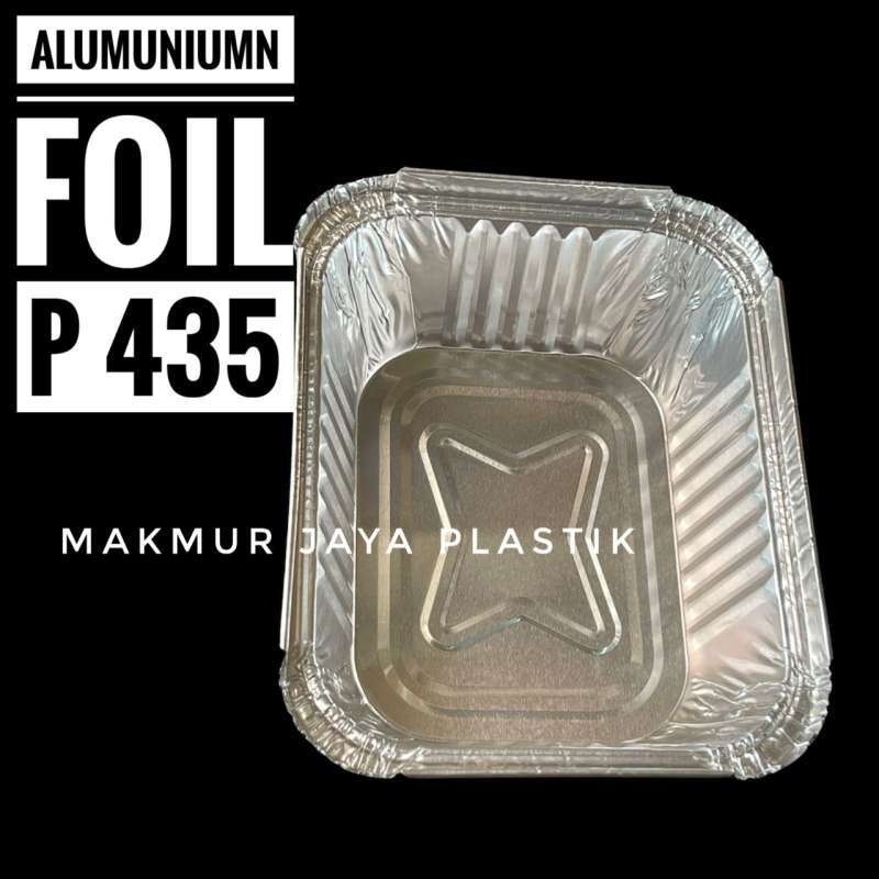 Jual ALUMUNIUM FOIL CUP KOTAK P435 KEMASAN MAKANAN FOIL TRAY KOTAK