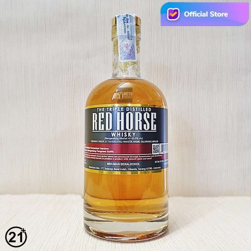 Jual ORIGINAL ASLI Black & White Red Horse Triple Distilled Whisky
