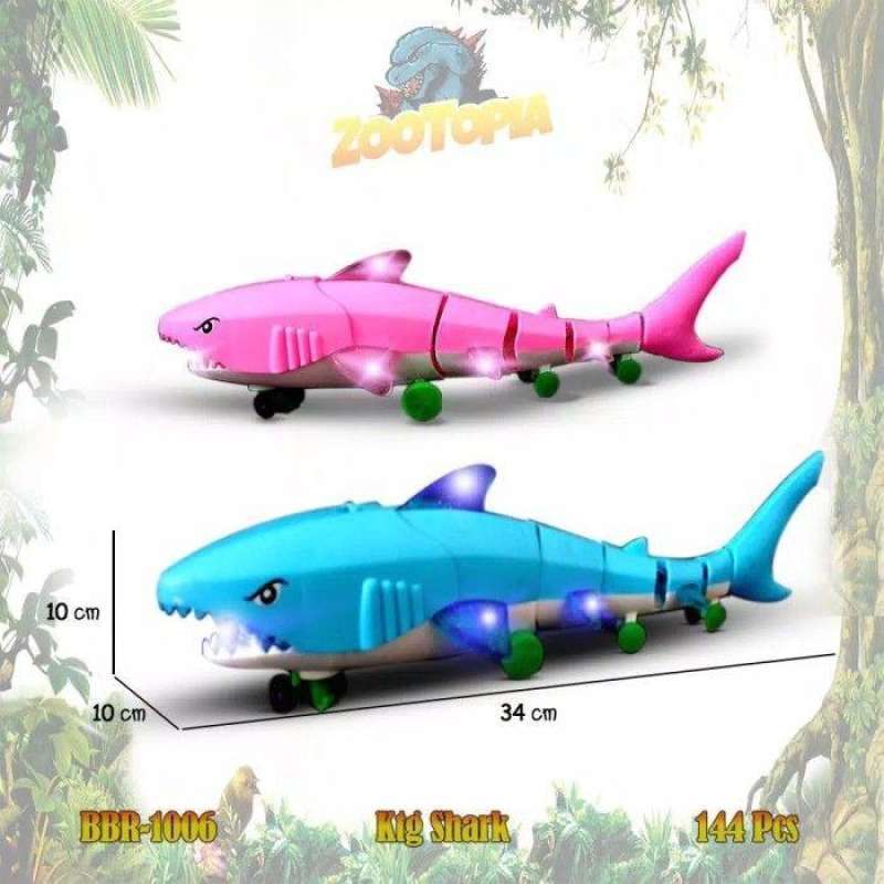 Mainan Baby Shark Ikan Hiu Bunyi Gerak Lampu Pakai Baterai 66