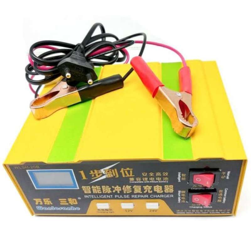 Jual CHARGER AKI/ACCU MOBIL MOTOR 12V/24V 10/7A LCD CHARGER HINGGA 105A