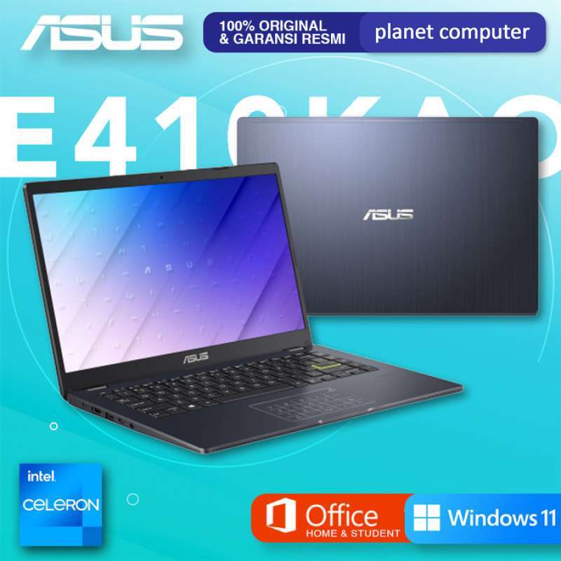 Jual LAPTOP ASUS E410KAO INTEL N4500 4GB 512GB SSD 14 HD W11+OHS ORI