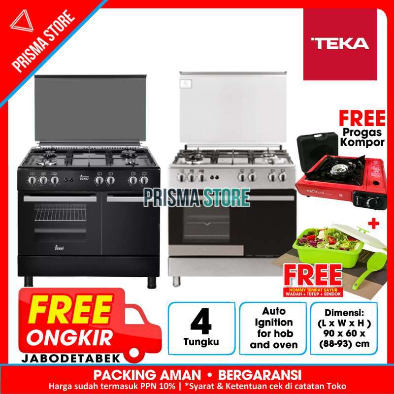 Jual Teka Freestanding Gas Cooker Kompor Oven FS96FB4G Black di