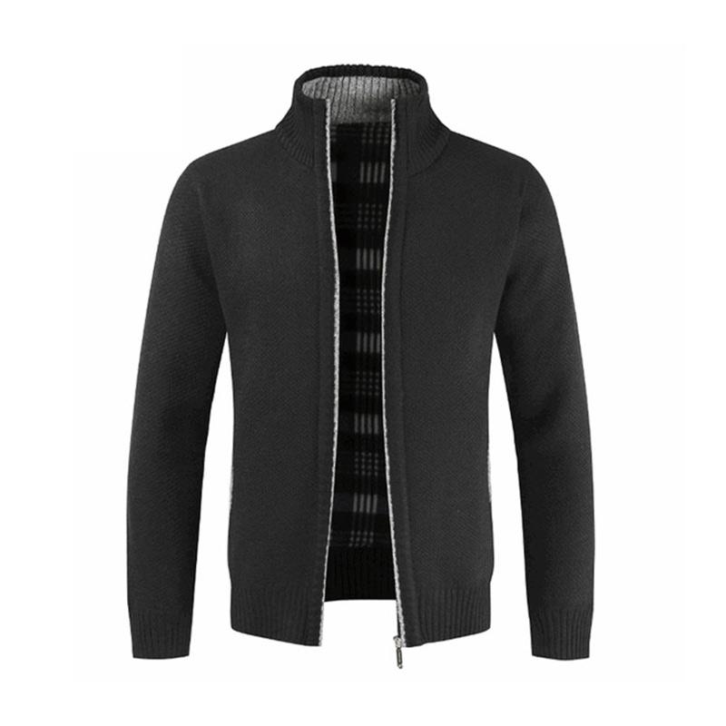 Jual Bluelans Solid Color Stand Collar Cardigan Sweater