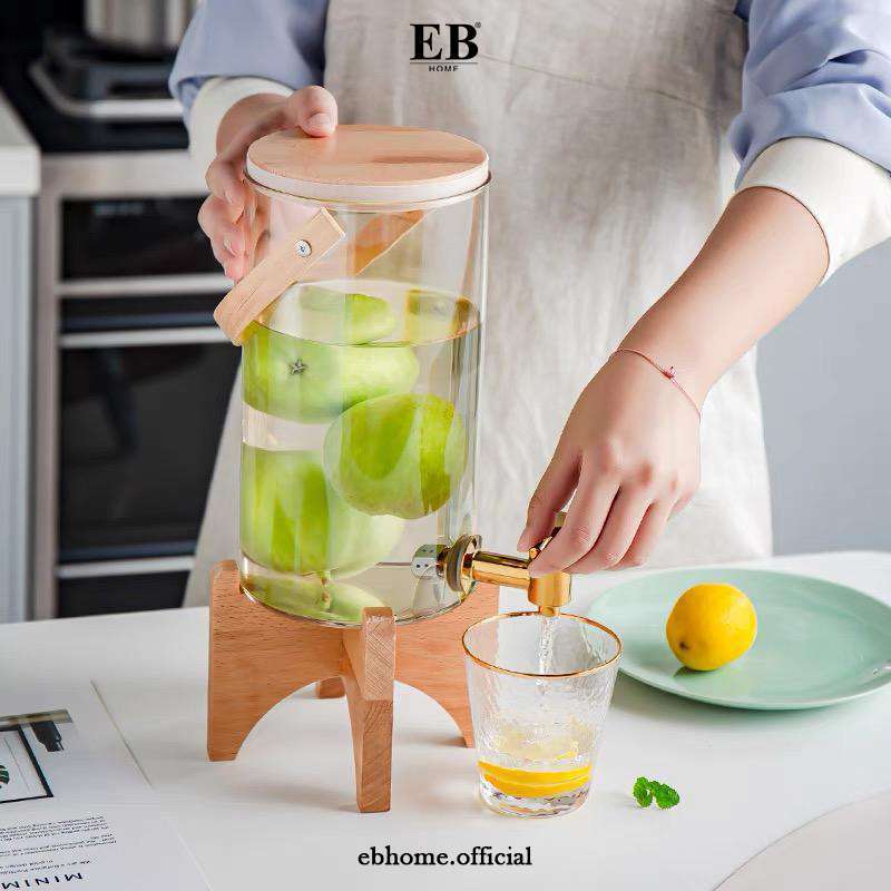 Jual Water Jug Dispenser Kaca Set / Glass Barrel Dispenser EB Home 115/