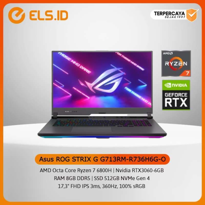 Promo Asus ROG STRIX G713RM-R736H6G-O GeForce RTX™ 3060 Ryzen 7-6800H ...