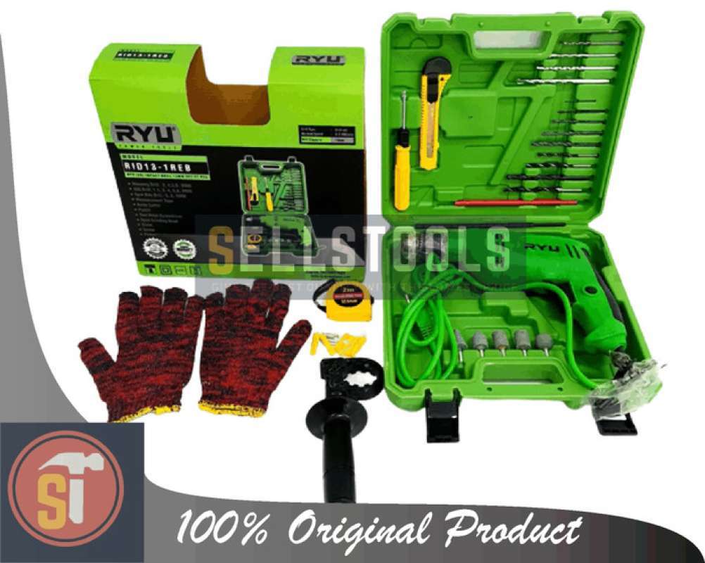Promo Ryu Mesin Bor Tembok Set Isi 27Pcs Rid 13-1 Reb Bor Beton Impact