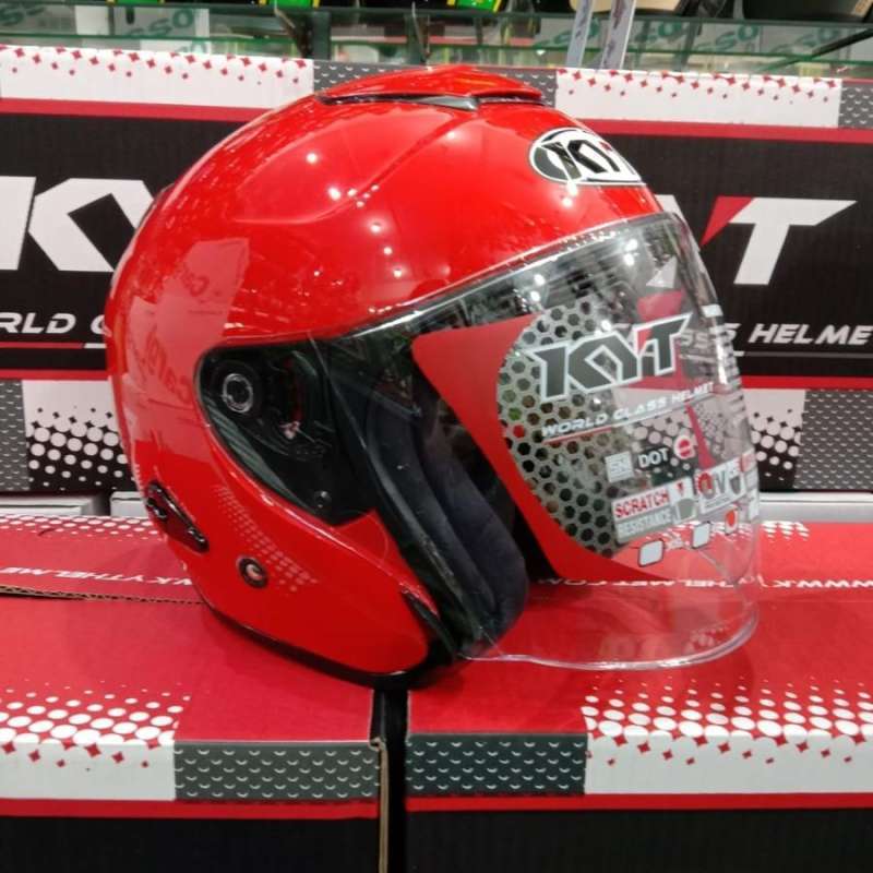 Jual Helm KYT Half Face Kyoto Solid Red/Red Ferari di Seller Smart