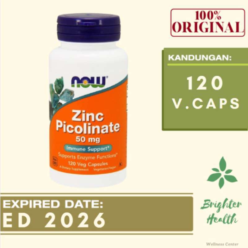 Jual Now Foods Now Food Zinc Picolinate 50Mg / 120 Capsules di Seller