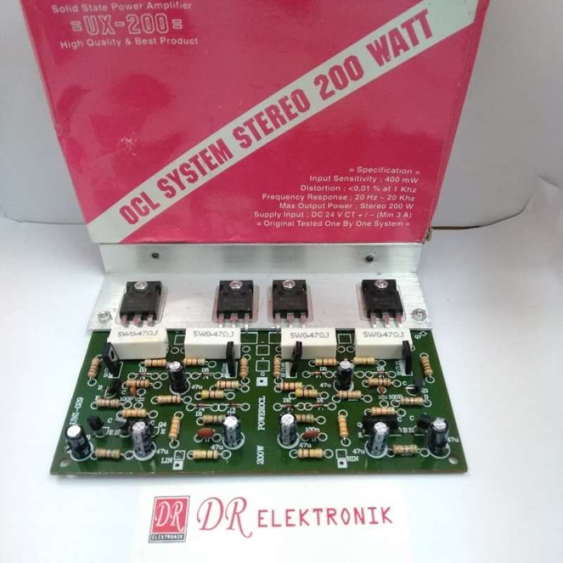 Jual Kit Power Ampli Amplifier UX 200w 200 watt OCL Stereo sama SX 200