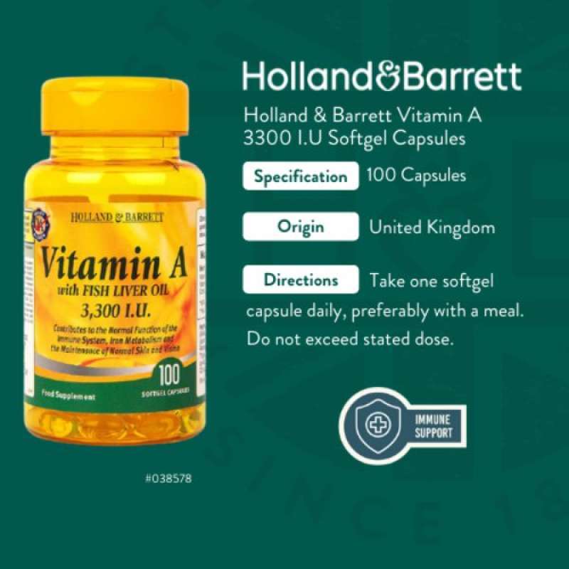 Holland & Barrett Vitamin A 2500 IU Capsules