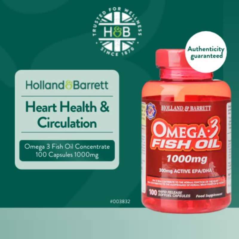 Jual Holland & Barrett Omega 3 Fish Oil Concentrate 100 Capsules 1000mg