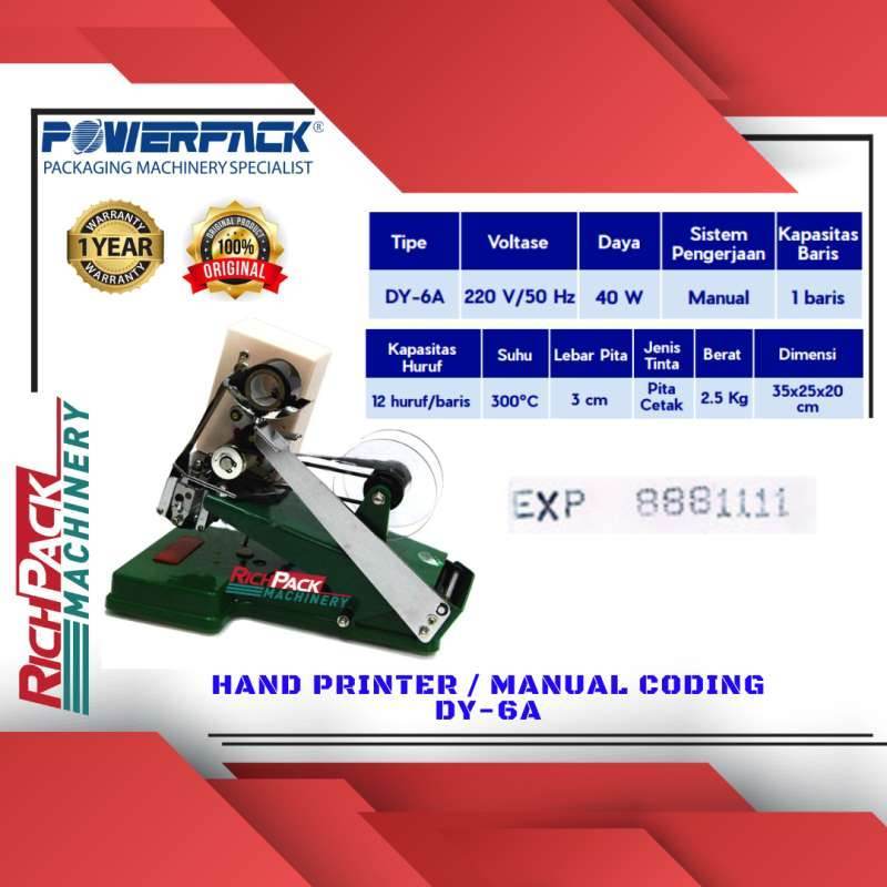 Jual Mesin Cetak Kode Kadaluarsa / Mesin Expired Date Dy-6a Powerpack ...