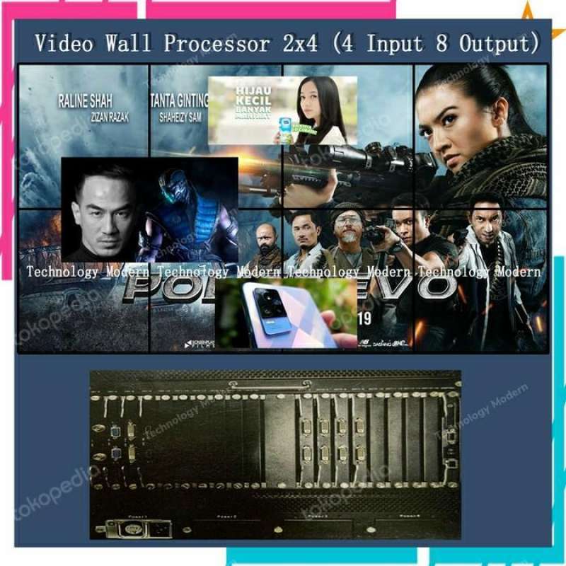 Jual Video Wall Processor 2x4 (4 Input 8 Output) + Software App Support ...