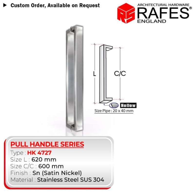 Jual PULL HANDLE SATIN NICKEL RAFES STAINLESS STEEL (4 VARIAN UKURAN