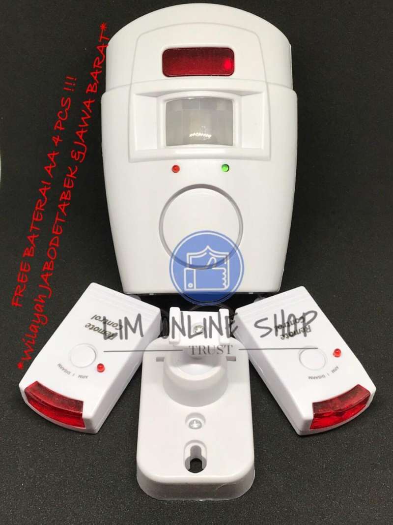Jual Alarm Rumah Sensor Gerak Infrared 105 dB Remote Controlled Mini ...