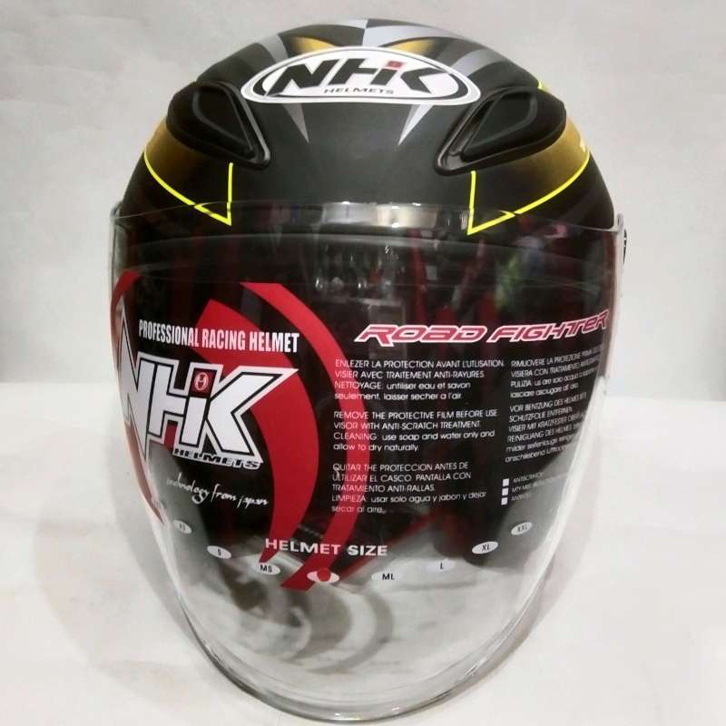 Helm R Six Jual Helm Nhk R6 Rally #2 Black Gold Doff Helm Half Face - Xl Black ...