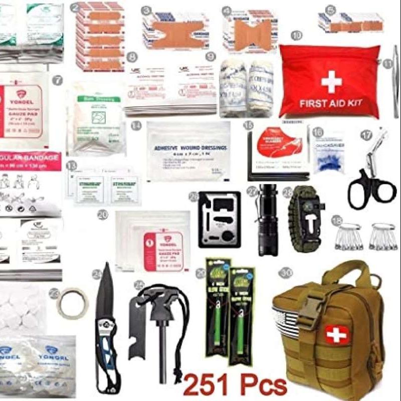 Promo Galaxy 251 Pcs First Aid Kits for Survival Emergency Trauma