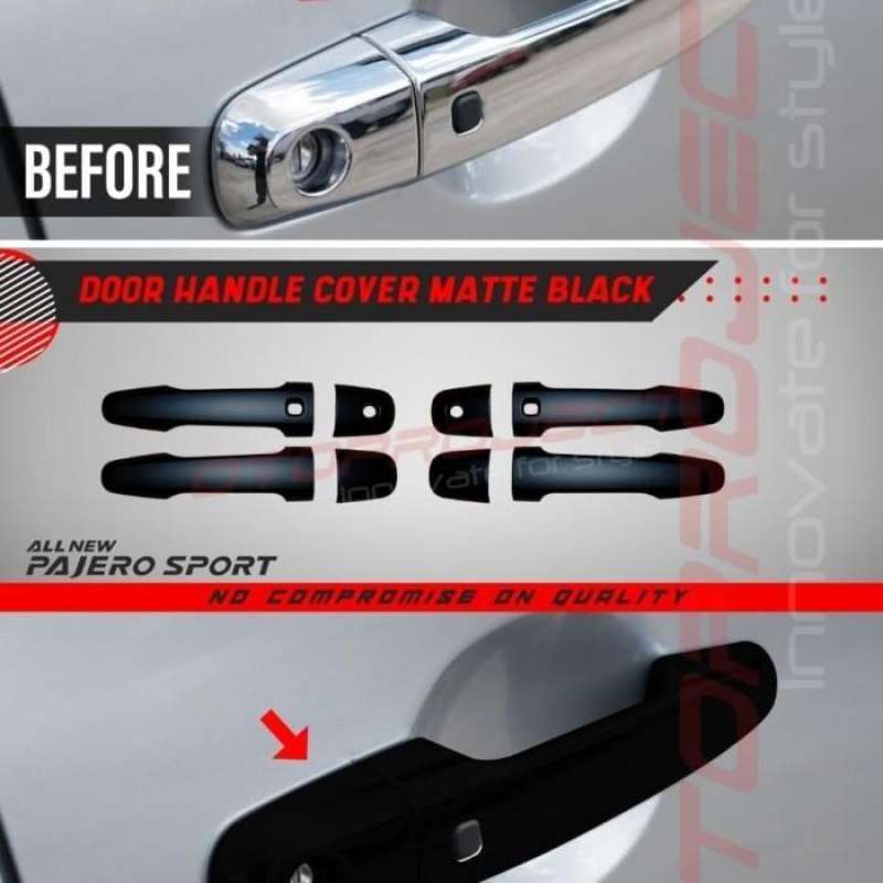 Jual DOOR HANDLE COVER MATTE BLACK MITSUBISHI ALL NEW PAJERO SPORT di