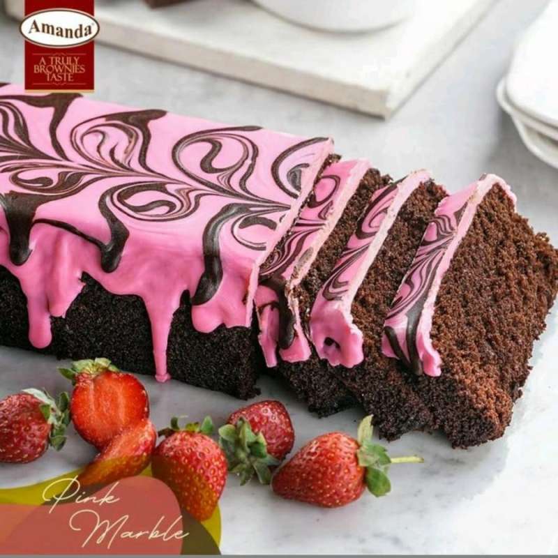 Jual Amanda Brownies Kukus Pink Marble khas Bandung di Seller Bee