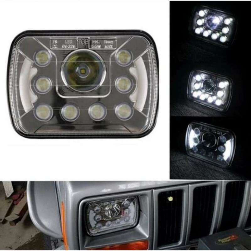 Jual Headlamp Led Daymaker Jimny katana jeep 7 inch kotak di Seller