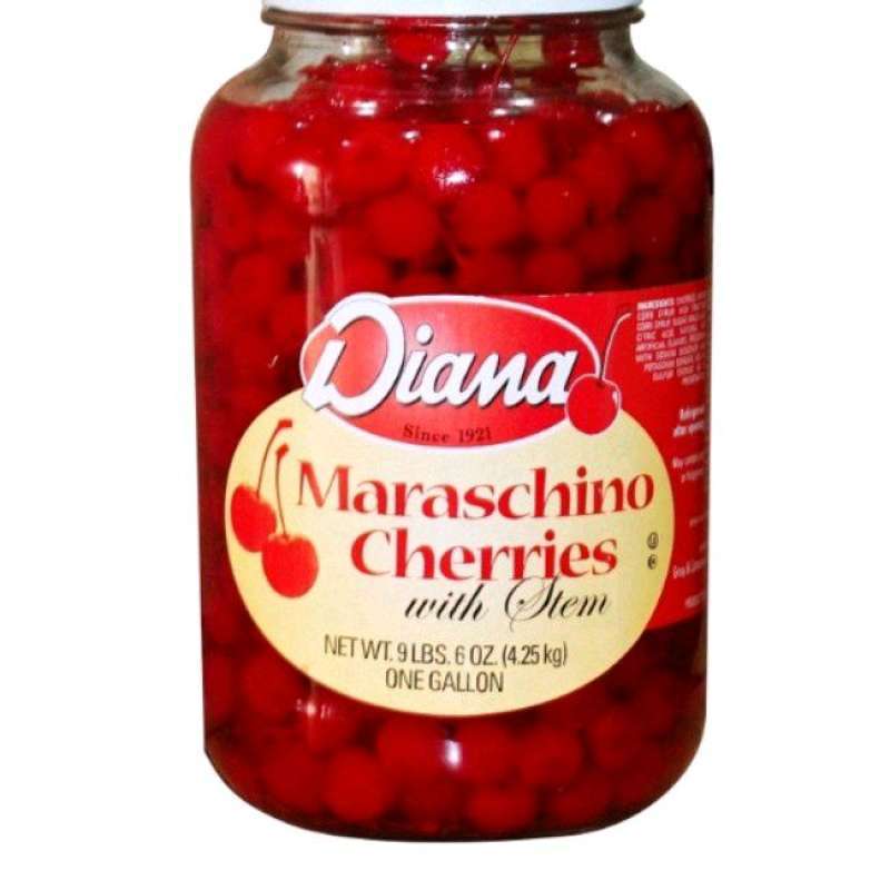 Jual Cherry Merah Bertangkai 90gr Diana Maraschino Red Cherries with