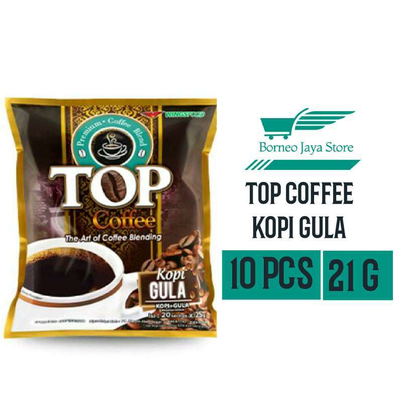 Jual top coffee kopi plus gula isi 10 sachet di Seller Borneo Jaya