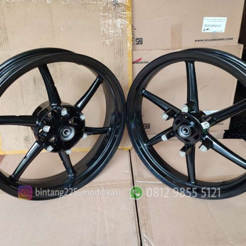 Jual velg vrossi Ninja 150 RR hitam velg Ninja RR tapak lebar di Seller