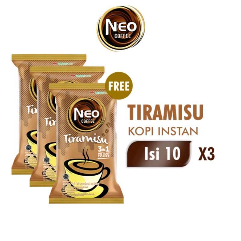 Jual kopi neo Tiramisu isi 10 sachet x 3 pack jadi total dapat 30