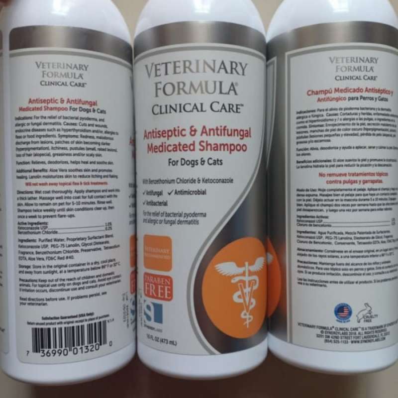 Jual veterinary formula antiseptic antifungal shampoo anti jamur di